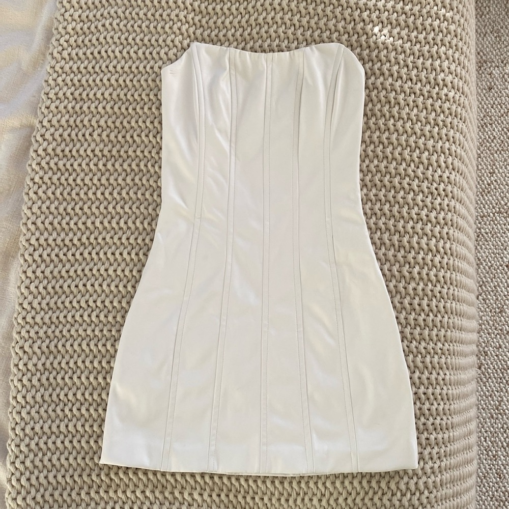 Tigermist White Faux Leather Dress